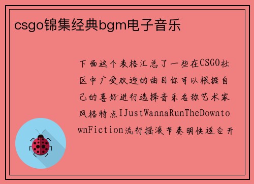 csgo锦集经典bgm电子音乐